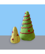 Seasonal: Christmas - Handcrafted Amigurumi Decorated Trees - set of 2 - £21.26 GBP