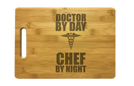 Doctor By Day Chef By Night Engraved Cutting Board - Bamboo or Maple - D... - $34.99+