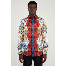Men's Sports Shirt By Barocco Fashion Printed Long Sleeves Soft Feel EFS78 Multi image 2