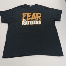 Gildan Ultra Cotton Fear The Rattlers Men Black Graphic T-Shirt Short Sleeve XL  image 11