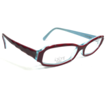 Jean Lafont Eyeglasses Frames KITSCH 615 Blue Burgundy Red Ribbed 50-16-142 - $121.19