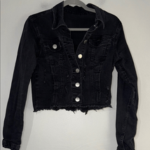 VIP Denim Black Cropped Denim Jacket - $11.76