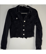 VIP Denim Black Cropped Denim Jacket - $11.76