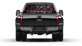American Flag Camouflage Thin Red Line Rear Window Perforated Graphic De... - £39.88 GBP
