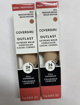 2X Covergirl Outlast Extreme Wear Concealer 842 Medium Beige Full Coverage - $11.74