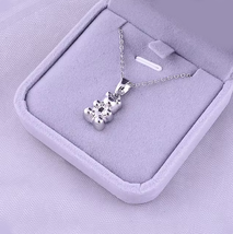 316L Stainless Steel Cute Little 3D Bear Pendant Necklace/Stud Earrings - £7.46 GBP+