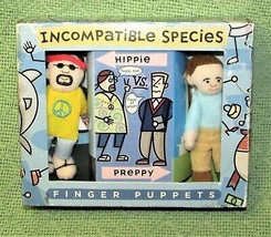 MARY MEYER FINGER PUPPET SET HIPPIE vs PREPPY INCOMPATIBLE SEPCIES BOXED... - $11.34