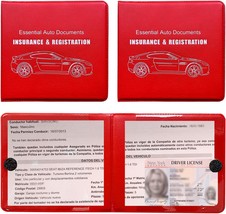 Car Registration Insurance Holder 2Pack Essential Auto Card Document Glo... - £10.45 GBP