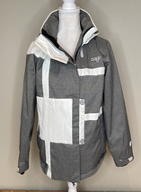 Orage Women’s Zip Up hooded Ski Coat Jacket size S Grey White Broken Zipper - £26.75 GBP