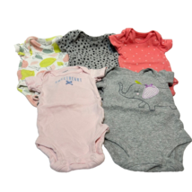 Mixed Lot of 5 Newborn Girls One Piece Short Sleeve One Piece Carters - £11.75 GBP