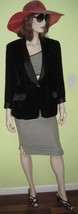 Vintage Women&#39;s Ladies Piere Angeli Cebu City Black Velvet Blacker Jacket - £35.26 GBP