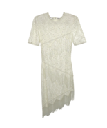 Vintage Scala Faux Pearl Beaded Fringe Asymmetric Hem Formal Dress Size S - $499.99