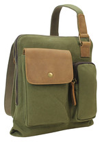 Vagarant Traveler Vintage Cotton Canvas Shoulder Bag CS08.GRN - £38.36 GBP