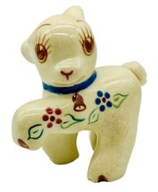 Vintage Sheep Lamb Cotton Tail Cotton Ball Dispenser Holder Art Pottery - £16.72 GBP