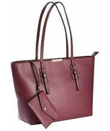 Hilary Radley Leather Jane Tote with 1 Removable Pouch, Bordeaux - £24.68 GBP