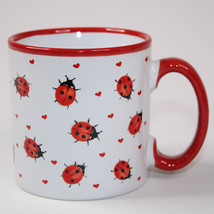 Burton And Burton Coffee Mug Lady Bugs Hearts Friendship Tea Cup Red And... - $3.75