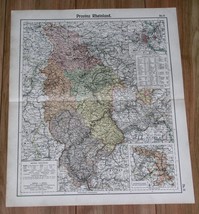 1905 Map Of Rhineland Rhine Westphalia Cologne Ruhr Ruhrgebiet Essen Dortmund - $27.47