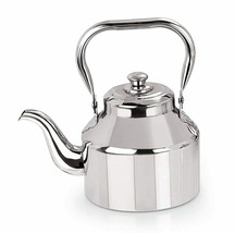 Stainless Steel Tea Pot/Tea Kettle Dishwasher Safe Mirror Finish 12 Cup  - £22.91 GBP
