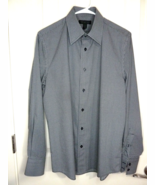 Express Design Dress Shirt Men&#39;s Medium Black &amp; White Modern Fit awesome... - $17.31 CAD