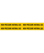 4 HIGH PRESSURE NATURAL GAS Pipe Warning Marker ADHESIVE STICKERS BRADY ... - $20.69