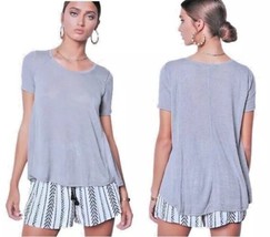 $84 Tart Swing Tee Medium 6 8 Frost Gray Burnout High-Low Hem Scoop Breezy NWT - $32.82