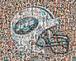 New York Jets Photo Mosaic Print Art  of over 100 Jet Players, Past &amp; Present.  - £34.61 GBP+