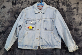 L.A. Blues Jacket Womens Size Small Blue Denim Pockets Long Sleeve Button Front - £16.88 GBP