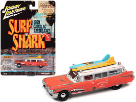 1959 Cadillac Ambulance Red with White Top &quot;Malibu Beach Rescue&quot; (Weathered) ... - £12.45 GBP