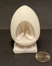 Vintage Hand Carved Stone Miniature Nativity Scene Egg Made in Peru Christmas - £13.98 GBP