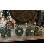 Vintage Lipper Mann Noel Candle Holder Holly Green Berry Letter Christma... - £94.03 GBP