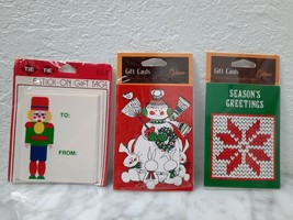 Vintage Gibson Greetings Christmas Tiny Tags Cards Gift Labels 3 Package... - £7.85 GBP