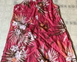 J Jill Linen Shift Dress Sz Medium Pink Floral Sleeveless Round Neck Tro... - $37.14