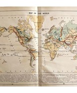 Map Of The World 1869 Guyot&#39;s Geography Victorian Lithograph Print Antiq... - €44,27 EUR