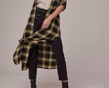 Bella Dahl Rolled Sleeve Duster Dress Green Plaid - $169.00