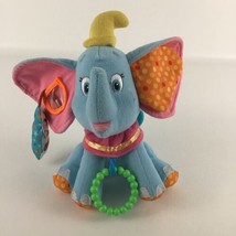 Disney Baby Dumbo Elephant Plush Stuffed Activity Infant Rattle Teether Crinkle - £15.42 GBP