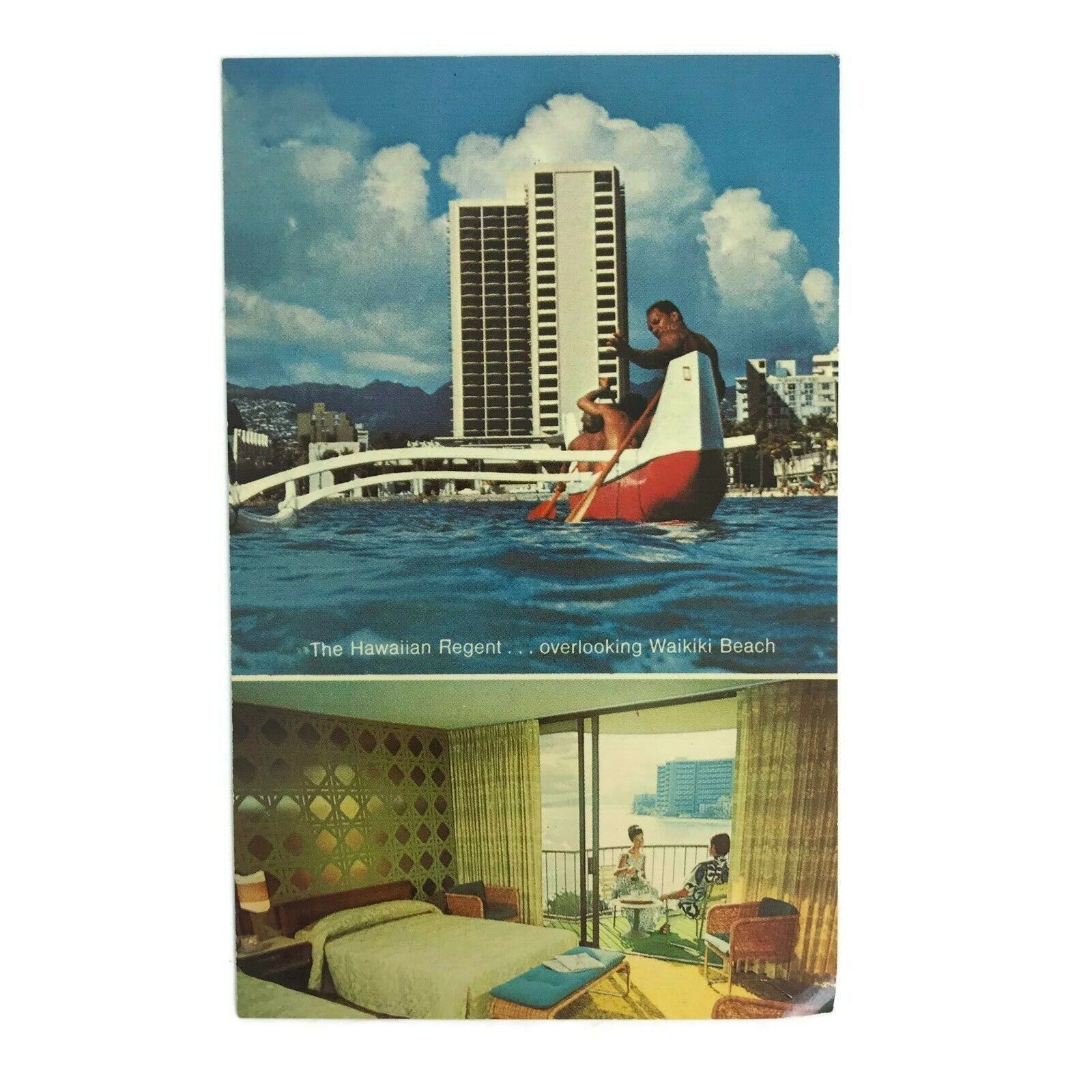 Primary image for Vintage 1960s Postcard The Hawaiian Regent Hotel Overlooking Waikiki Beach 