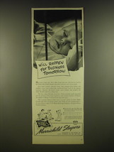 1945 Hanes Merrichild Sleepers Ad - Will reopen for business tomorrow - $18.49