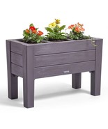 Rectangular Plastic Raised Garden Bed Planter Box - Dark Grey Cedar Wood... - $5,271.03 MXN