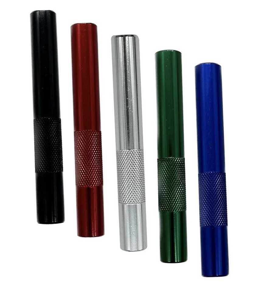 One 1 Metal Alloy 3” Straw Random Color Safe Clean Elegant Wide Mouth Snuff Tool Item image 3