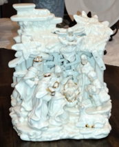 8&quot;x9&quot; Nativity Hi-Goss Glazed Porcelain W/ 24 KT Gold Accents- Elegant/Intricate - £27.45 GBP