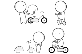 Transport icons, moped icons, scooter icons, bicycle icons, riding icons, biker, - £4.05 GBP
