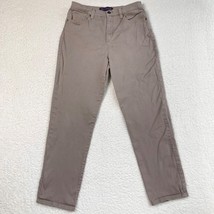 Gloria Vanderbilt Amanda Jeans Missy 12 Khaki Straight Stretch Denim Pant 31x30 - $7.60