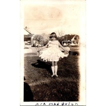 Vintage Pixie Girl Snapshot, Black and White Photo of Child Modeling her Fairy - £6.17 GBP