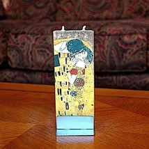 Klimt The Kiss Flatyz Handmade Twin Wick Unscented Thin Flat Candle Dripless - £13.37 GBP