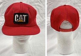 VTG CAT Caterpillar Snapback Baseball Hat Mens Embroidered Logo Patch Red USA - £46.42 GBP