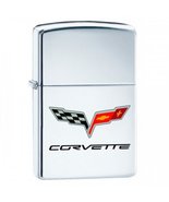Zippo Lighter - Chevy Corvette Logo High Polish Chrome - 76485 - £24.77 GBP