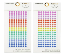 3M Post it Planner Dot, Stickers: 0.25 in. diameter 408 dots pack Multic... - $13.43