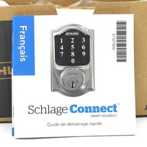 SCHLAGE Connect Smart Deadbolt Touchscreen BE469ZP CEN619 Z Wave Plus, R... - £115.94 GBP