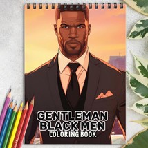Gentleman Black Men Spiral-Bound Coloring Book for Adult, Stress Relief - £12.94 GBP