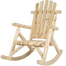Outdoor Wooden Log Rocking Chair - Adirondack Style - £185.76 GBP